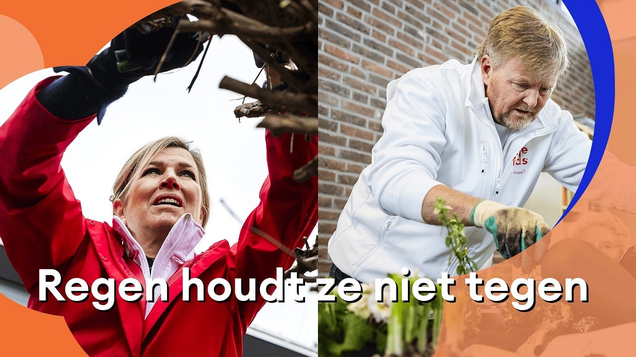 Koningspaar steekt handen uit de mouwen bij NLdoet