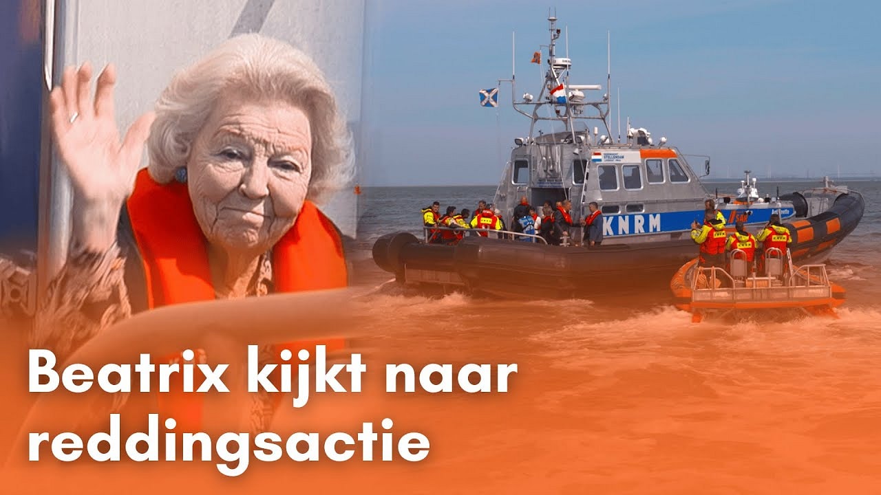 Prinses Beatrix op reddingsboot KNRM